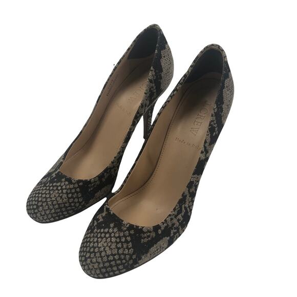 J.Crew Mona Printed snakeskin heels 6.5 - Picture 3 of 8